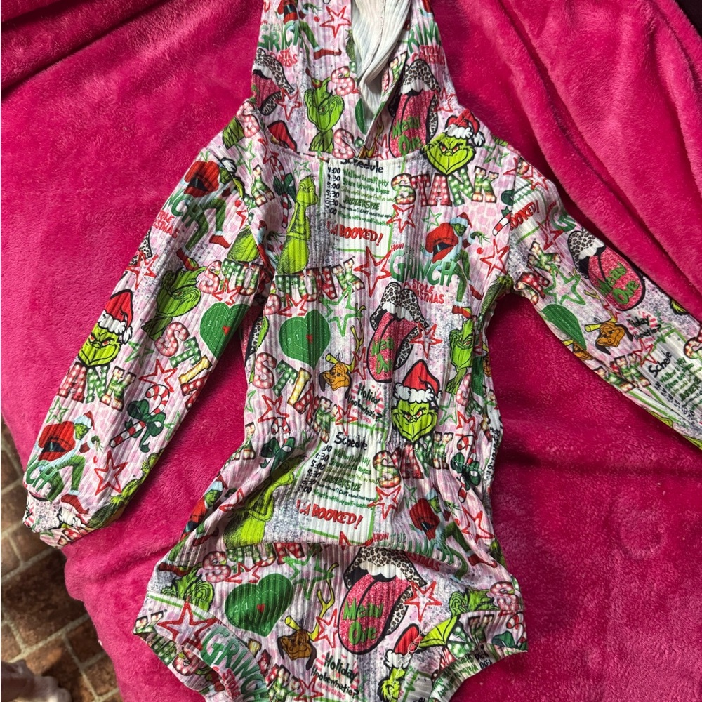 Grinch Christmas Hooded Onesie